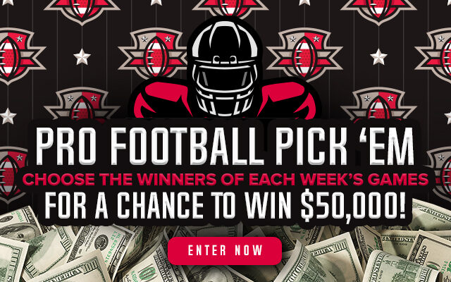 Here's Your Chance to Win $50.000 With the Pro Football You Pick 'Em